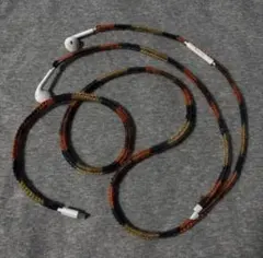 マルチカラー編み込み有線イヤホン