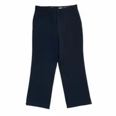 ユーロ古着 スラックス コットン パンツ W34 単色 ネイビー 厚手 x51