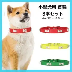 小型犬用 首輪 犬 猫 骨柄 お散歩 かわいい 赤 黄 緑