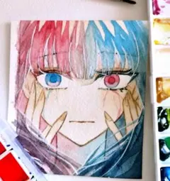 『哀怒』｜手描きイラスト　原画　アナログイラスト