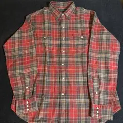 ラルフローレン　レッドチェックネルシャツ L ウエスタンシャツ