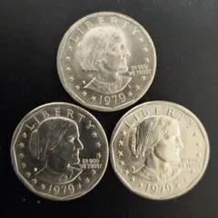 希少】アメリカ 1ドル硬貨 サカガウィア 2000年 P 3枚セット 古銭