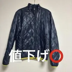 adidas ネイビー キルティングダウンジャケット