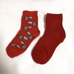 【300円～】キッズソックス 赤 2足セット
