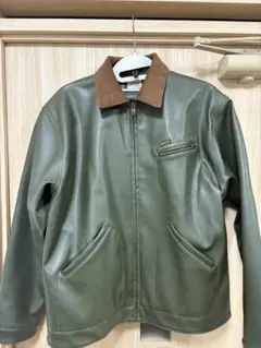 美品　オリーブグリーン レザージャケット　backers