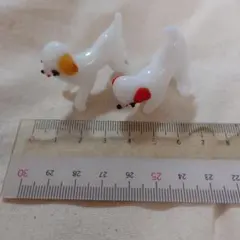 ガラス製犬の箸置き2匹セット