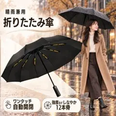 折り畳み傘 折りたたみ傘 晴雨兼用 12本骨 UVカット 自動開閉 大きい 撥水