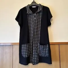 チェック柄 ベスト ブラック/ホワイト