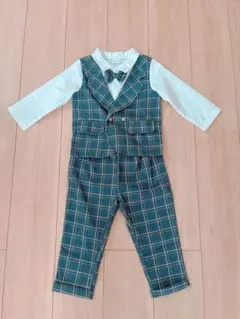 キッズ フォーマルセットアップ チェック柄 100〜110cm