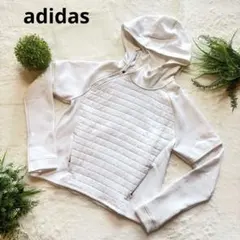 アディダス　コールドウェザー　キルティングハーフジップ　ジャケット　パーカー　白