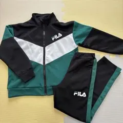 FILA ジャージセット 上下　長袖　長ズボン 西松屋　130cm 緑　黒
