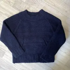 B:MING by BEAMS ネイビー ケーブル編み ニット　厚手の生地です