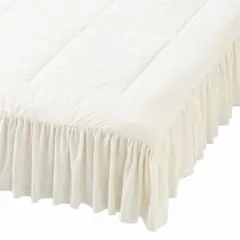 【Francfranc】WARMY フリルベッドパッド　冬用　シングル　アイボリ