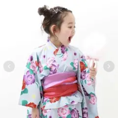 【キッズ】devirock 花柄 浴衣 120cm