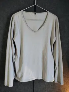 無印良品 メンズ ロングTシャツ Vネック
