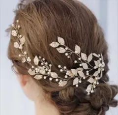 ヘッドドレス リーフ ヘッドアクセサリー ゴールド ヘアアクセサリー 小枝アクセ