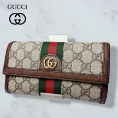 011 美品 GUCCI シェリーライン 長財布 GGスプリーム PVC k6