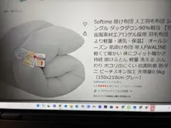 【一冬のみ使用・美品】Softime 人工羽毛布団 シングル グレーのサムネイル