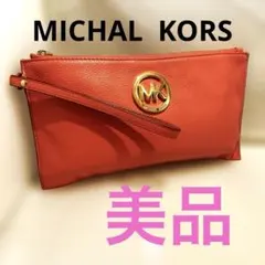 MICHAEL KORS レザー・リストレット ポーチ クラッチバッグ ピンクのサムネイル