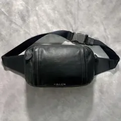 COACH コーチ ブラック レザー グラハム ボディバッグ ショルダー 