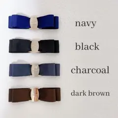 【バックル付リボンバレッタ】ヘアアクセ　ハンドメイド　結婚式　高見え