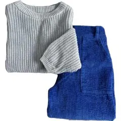 値下げ！クルーネックニット・3y / コーデュロイパンツ・100size