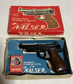 【激レア当時物】昭和レトロ WALSER 6連発 ピストル 弾・箱付 KKK