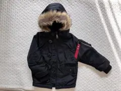 アルファミリタリージャケット　キッズアウター100cmブラック