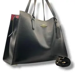 【良品】COACH コーチ 2way トートバッグ レザー ブラック