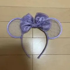 ディズニーカチューシャ　紫　レース