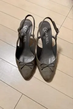 CHANEL Tストラップ パンプス ツイード グレー - メルカリ