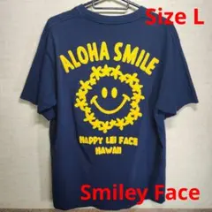 ​【極美品】Smiley Face スマイリー パイル刺繍 Tシャツ L 紺のサムネイル