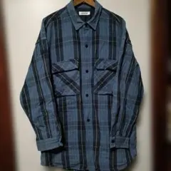 monkey time チェック柄　XL　CPO　ゆるダボ　肉厚　ヘビーネル