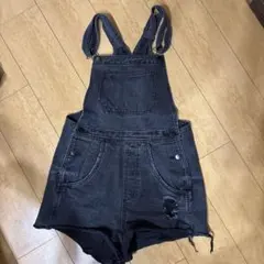 COTTON ON ダークグレー ショートオーバーオール