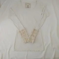 gelato pique 長袖Tシャツ ホワイト フリル付き