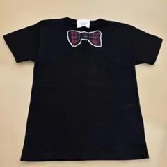 SUPERTHANKS ボウタイ刺繍 Tシャツ ブラック　130㎝のサムネイル