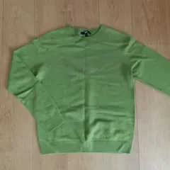 UNIQLO カシミヤ100% クルーネックセーター グリーン S