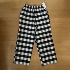 グローバルワークブロックチェックコットンイージーパンツM