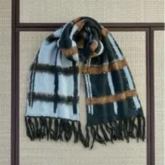 PAMM 透明な空気のチェックマフラー ダークグリーン