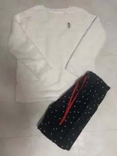 ユニクロ　UNIQLO ディズニー　 ミニー　リボン　ドット　セットアップ