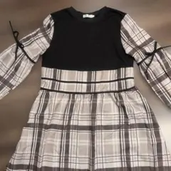 【新品】チェック柄ロングワンピース　Mサイズ