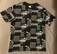 PUMA ロゴプリント Tシャツ M ブラック/ホワイト