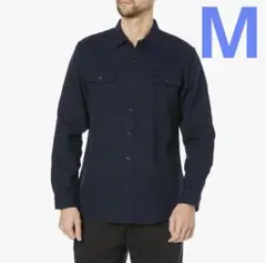 ‼️半額‼️フランネルシャツ 胸ポケット付き ネイビー メンズ M 紺色 無地 長袖