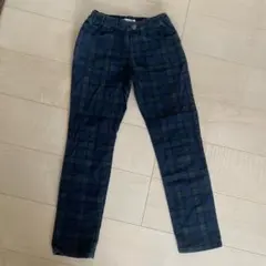 チェックコーデュロイ　ストレッチパンツ