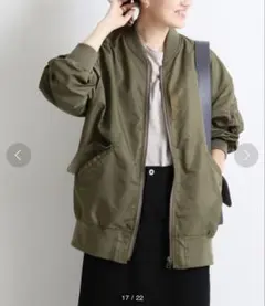 SLOBE IENA ナイロンツイルMA-1 カーキ　ブルゾン
