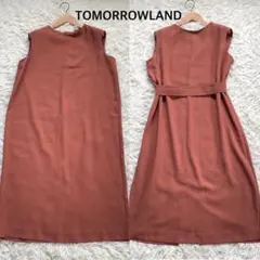 TOMORROWLANDトゥモローランドブラウン系ノースリーブワンピース2way