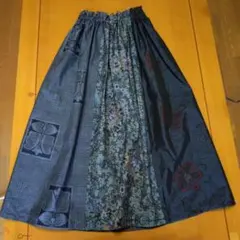 中古大島紬和服改造　裙子