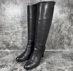 ラボキゴシワークス ロングブーツ シボ革 ブラック 22cm