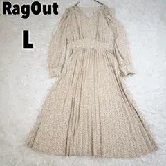 RagOut ラグアウト 花柄 ロングワンピース パフスリーブ プリーツ