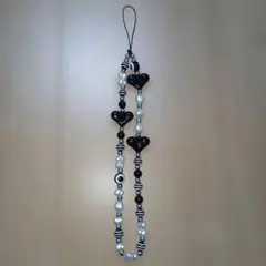 ハート型ビーズのキーホルダー